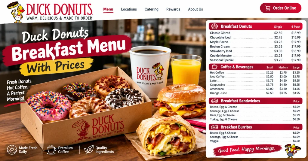 Duck Donuts Breakfast Menu With Prices